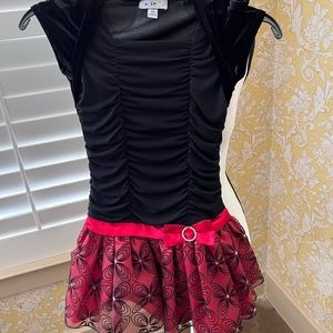Girls IZ by Amy Byer Black velvet holiday valentines day formal dress 6X new